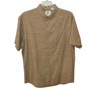 Redhead Short Sleeve Button Down Shirt Tan Men's size Large